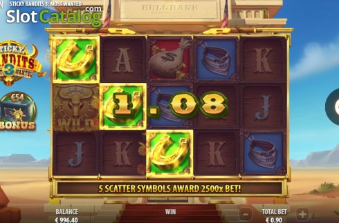 Win Screen 1. Sticky Bandits 3 Most Wanted slot