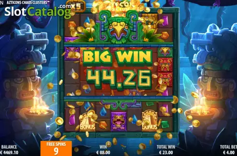 Schermo9. Azticons Chaos Clusters slot