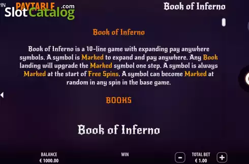 Écran8. Book of Inferno Machine à sous
