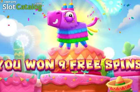 Free Spins Win Screen. Candy Glyph slot