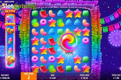 Free Spins Win Screen 3. Candy Glyph slot