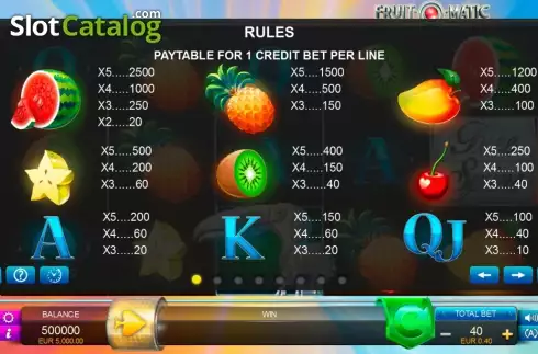 Bildschirm3. Fruit-O-Matic slot