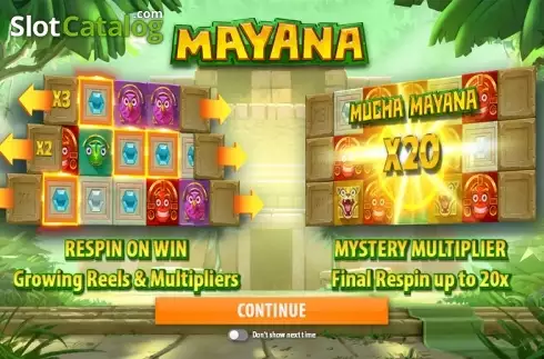 Ecranul 1. Mayana slot