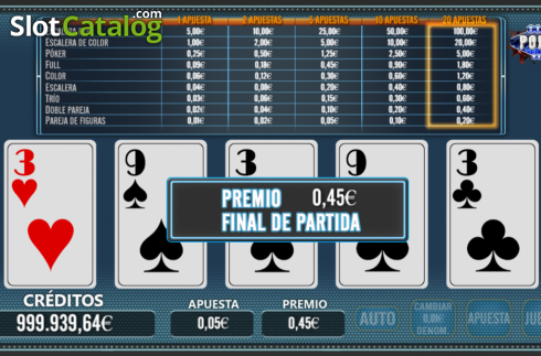 Skärmdump3. Draw Poker (R. Franco) slot