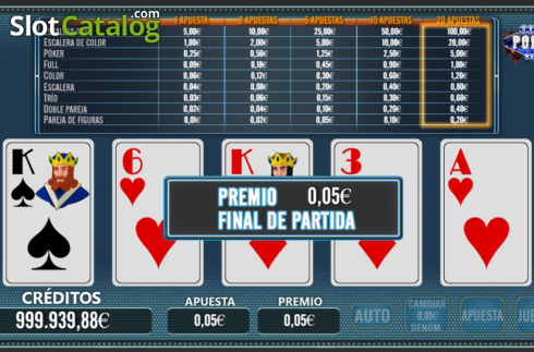 Skärmdump4. Draw Poker (R. Franco) slot
