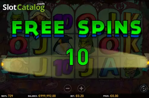 Free Spins Win Screen. Sabin of Chazos slot