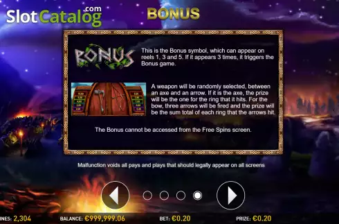 Bonus Game screen. Vikings Rage slot