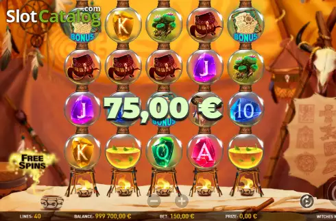 Win screen. Witches West slot