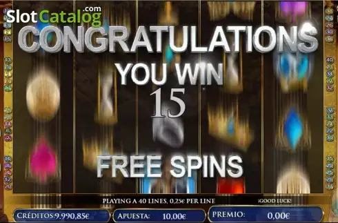 Free Spins screen. The Game of Chronos Eagle slot
