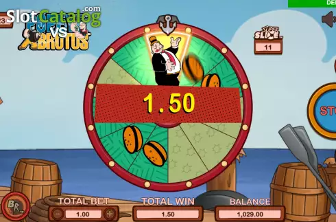 Win screen. Popeye vs Brutus slot