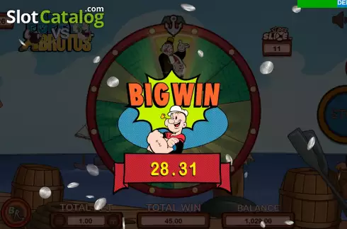 Win screen 2. Popeye vs Brutus slot