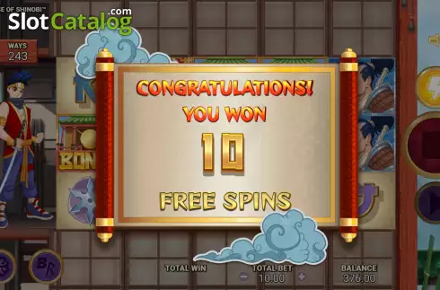 Free Spins Win Screen 2. Rise of Shinobi slot