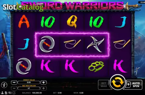Reel Screen. Sword Warriors slot