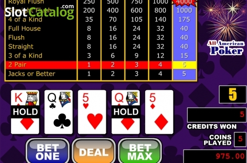 Ekran4. All American Poker (RTG) yuvası