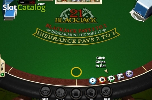 画面2. Blackjack (RTG) カジノスロット