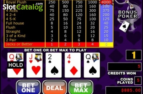Ekran2. Bonus Poker (RTG) yuvası