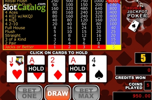 Game workflow 2. Double Jackpot Poker (RTG) slot