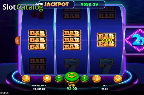 Win screen. Jackpot Sevens (RTG) slot