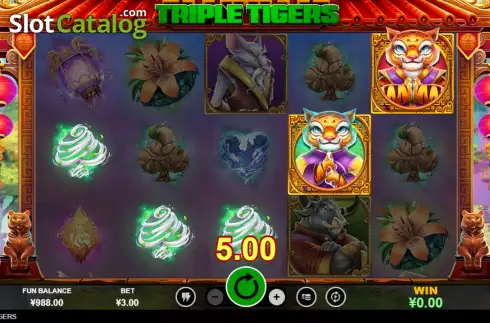 Win screen. Triple Tigers (RTG) slot