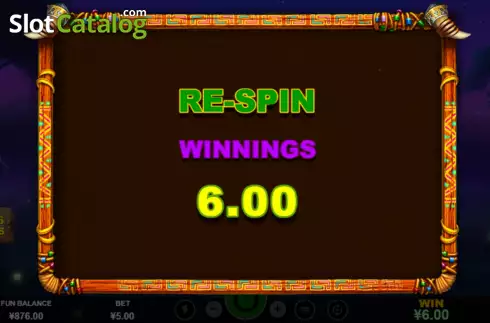 Total Win in Respins Screen. Ghana Win slot