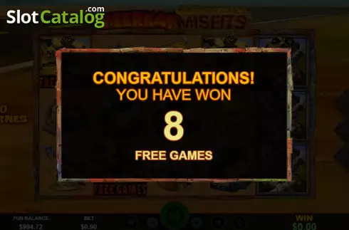 Free Spins Win Screen 2. Meerkat Misfits slot