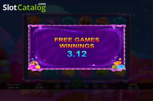 Win Free Spins screen. Sweet 16 Blast slot