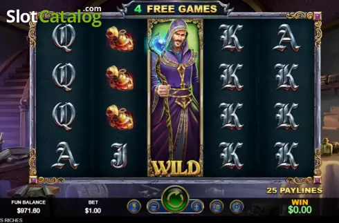 Free Spins screen 2. Merlins Riches slot
