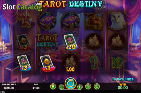 Win screen. Tarot Destiny slot