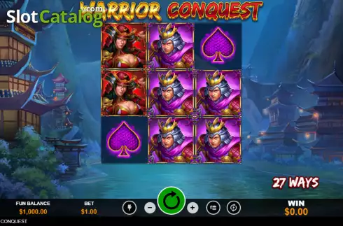 Reels screen. Warrior Conquest slot