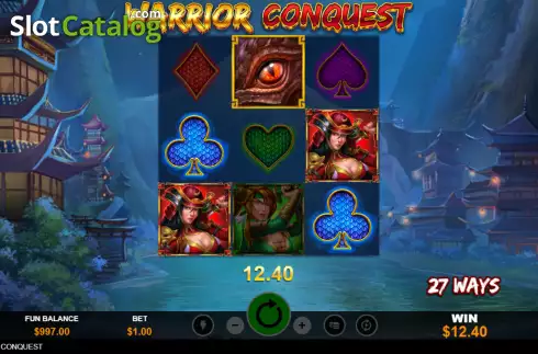 Win screen. Warrior Conquest slot