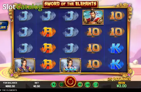 Skärmdump3. Sword of the Elements slot