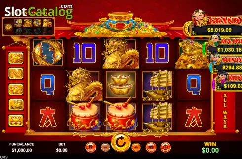Game screen. Mighty Drums slot