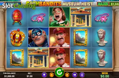 Game Screen. Cash Bandits Museum Heist slot