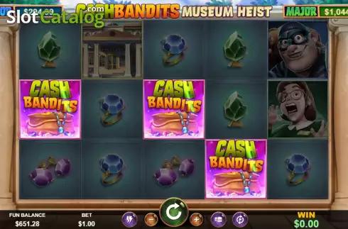 Bonus Game Win Screen. Cash Bandits Museum Heist slot