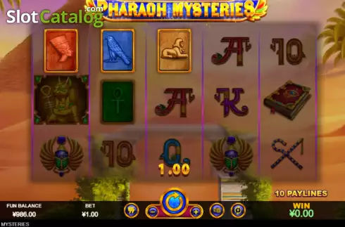 Win screen. Pharaoh Mysteries slot