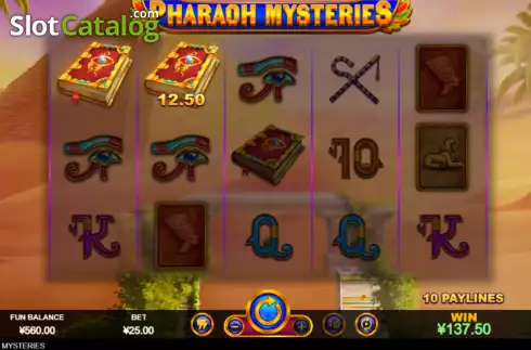 Win screen 3. Pharaoh Mysteries slot
