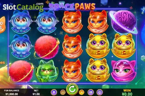 Game Screen. Space Paws slot