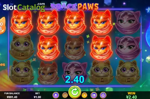 Win Screen 2. Space Paws slot