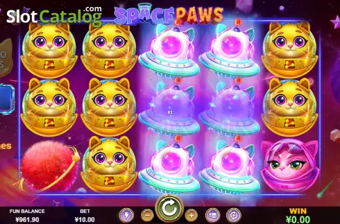 Expanding Wild with ReSpins Win Screen 3. Space Paws slot