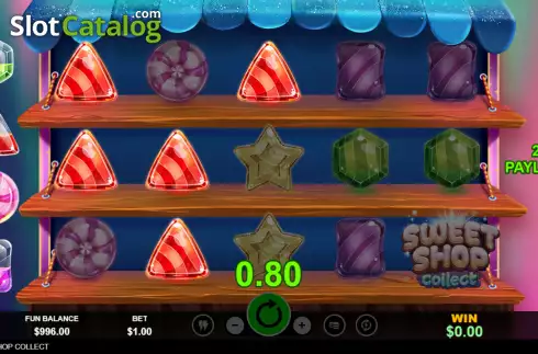 Win screen. Sweet Shop Collect slot