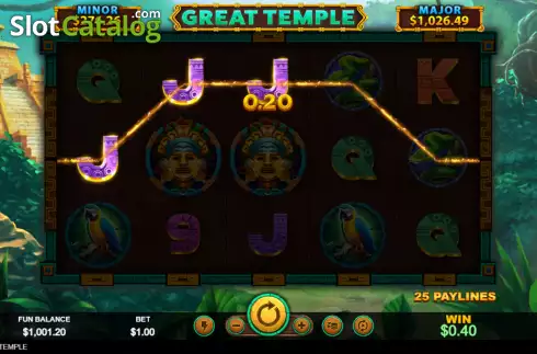 Win screen 2. Great Temple slot