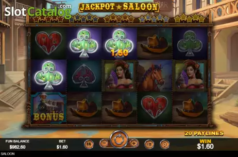 Win screen. Jackpot Saloon slot
