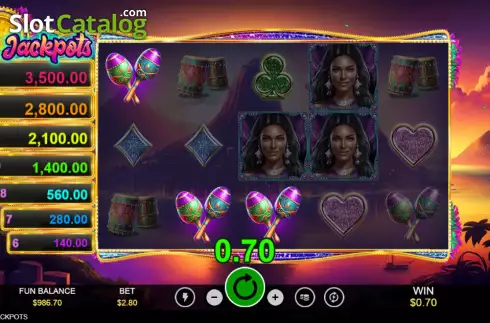 Win screen. Samba Jackpots slot