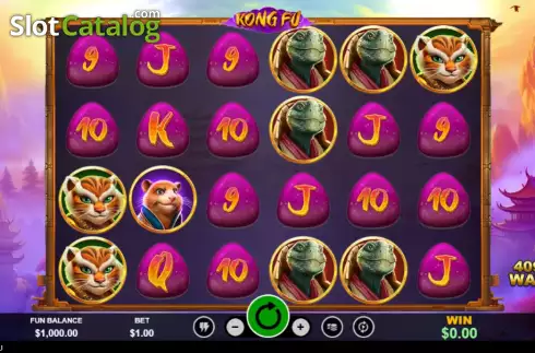 Game screen. Kong Fu slot