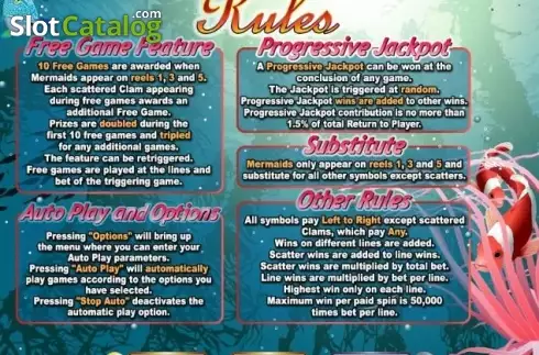 Rules. Mermaid Queen (RTG) slot