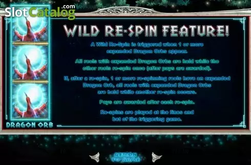 Respin Wild. Dragon Orb slot