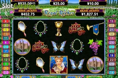 Win Screen. Regal Riches (RTG) slot