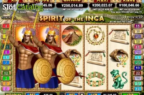 Skärmdump3. Spirit of the Inca slot