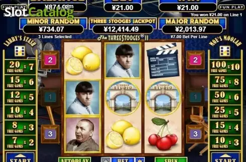 Win Screen. The Three Stooges 2 slot