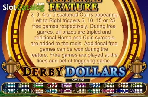 Free Spins. Derby Dollars slot